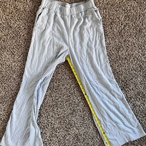 Abercrombie and Fitch Women's Light Blue Linen‎ Blend Wide Leg Pants Size Large